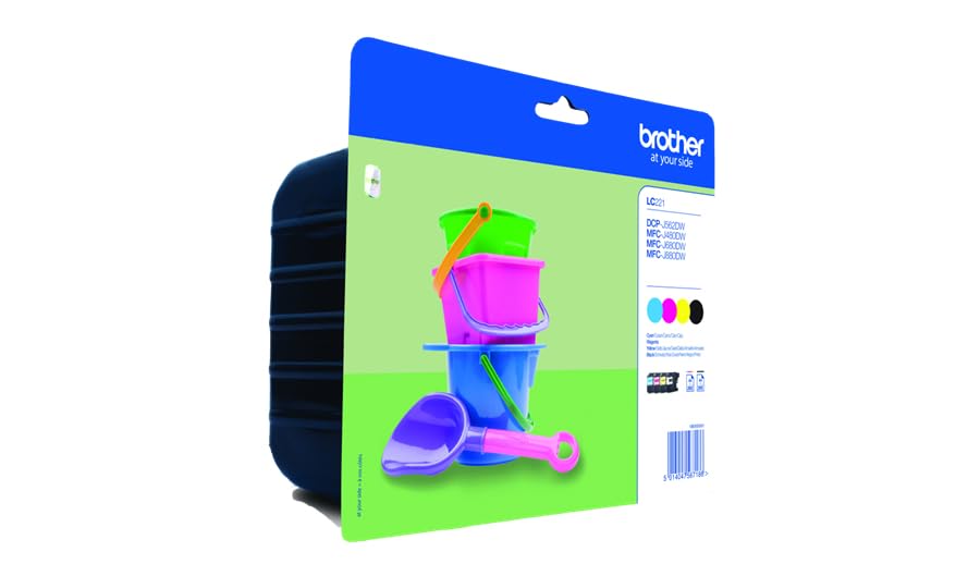 Pack de cartouches Brother LC221 pour remplacer les encres épuisées de votre imprimante