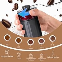 KharWette Tragbarer Kaffeemühle Konischer Mahlwerk für Espresso French Press Pour Over Doppellager Äußerer Einstellbereich Kapazität 25g (Keramik-Mahlwerk) – Ansicht 3