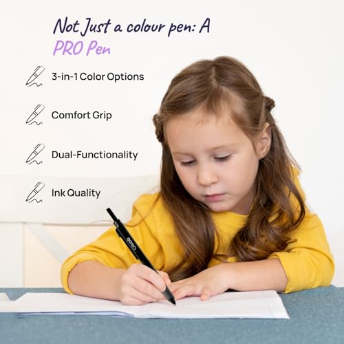 Image of Multicolor Pen | 4-in-1 Multifunctional Ballpoint Pen - Black, Blue, Red & 0.5mm Pencil | Smooth Writing Tool for School, Office, and Journaling