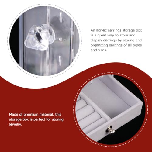 Boîte de rangement transparente pour boucles d'oreilles acrylique SHINEOFI - 4