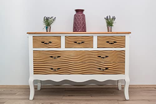 Autocollant mat vagues 3D bois pour rénover une commode