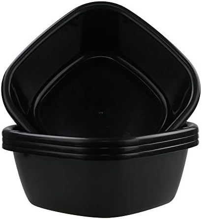 Dehouse Set of 4 Black Small Kitchen Basin, Plastic Washing Up Bowl