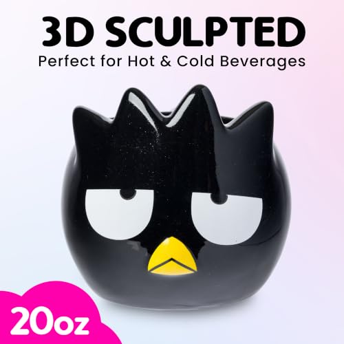 Image of Silver Buffalo Sanrio Hello Kitty and Badtz-Maru, 3D Sculpted Mug, 20oz | Hello Kitty and Friends, Ceramic, 0.59 Liters
