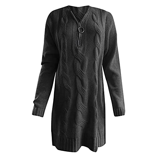 Robe pull en tricot zippée col V : fini les pulls d'hiver sans forme