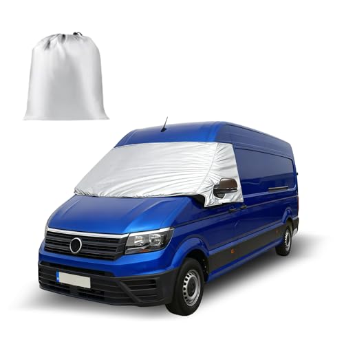 Cubierta de Parabrisas Delantero para 2018-2025 VW Crafter, 600D Cubierta térmica Externa,Parabrisas Delantero Envoltura Cubierta de Plata Envoltura Fuera de la Pantalla Campervan