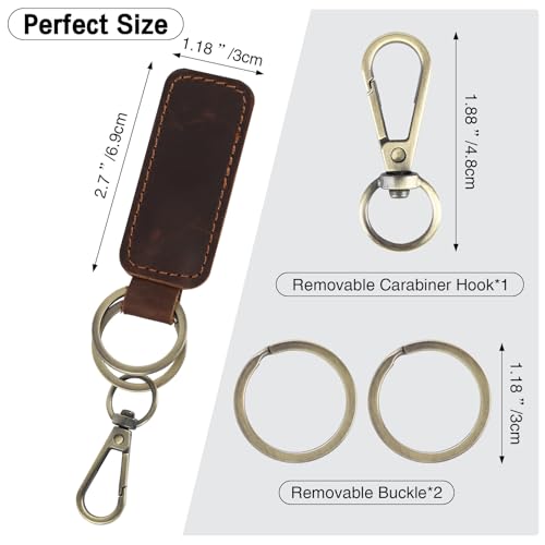 Image of Jack&Chris Genuine Leather Car Keychain, Universal Key Fob Keychain, Leather Key Chain Holder for Men and Women, JC306