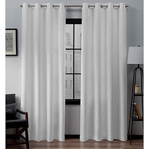 Exclusive Home Loha Linen Grommet Top Curtain Panel Pair, 54"x96", Winter White Cover