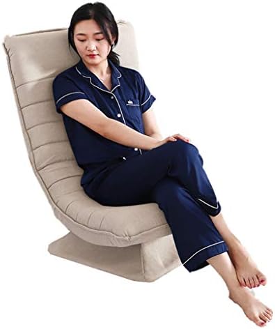 Brown Gaming Chair Swivel, Folding Single Lazy Sofa Chair for Indoor Gaming