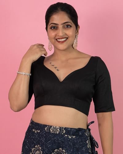 figure39s designer women39s dupion raw silk half elbow sleeves sweetheart v neck sabyasachi cut readymade saree blouse s10