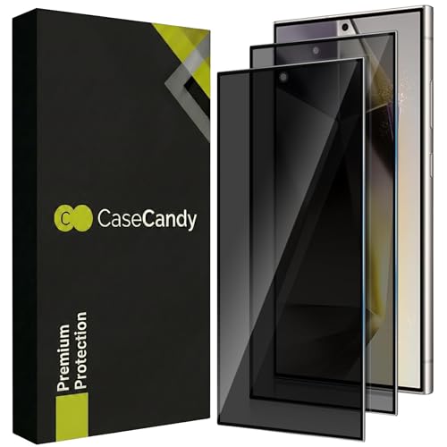 Image of Casecandy - [Pack 2 Privacy Tempered Glass Screen Protector for Samsung S24 Ultra | Privacy Tempered Glass Guard Samsung S24 Ultra - HD /Fingerprint Working