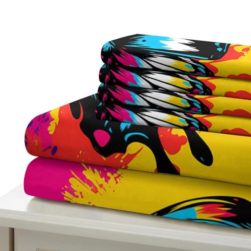 Housse de couette papillon 3D légère et lavable pour lit simple - 7