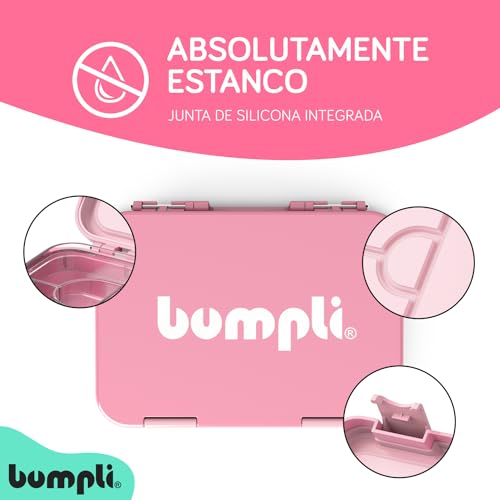 Foto von bumpli® Brotdose Kinder mit Fächern - kinderfreundliche Verriegelung mit Klick-Verschluss - Lunchbox, Bento Box für Kindergarten, Schule, Ausflüge