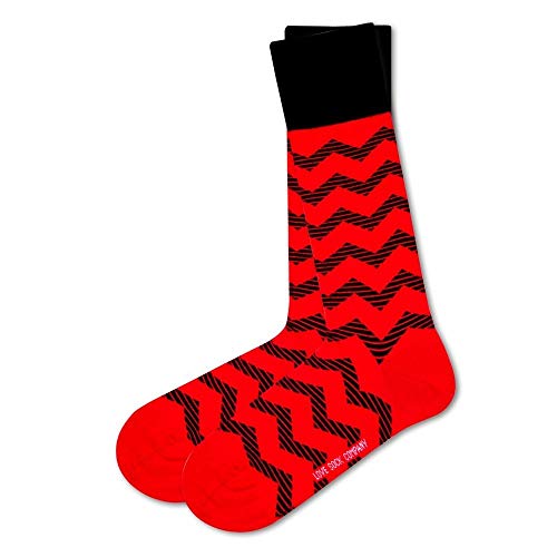 organic cotton men's striped Zig Zag dress socks socks.2