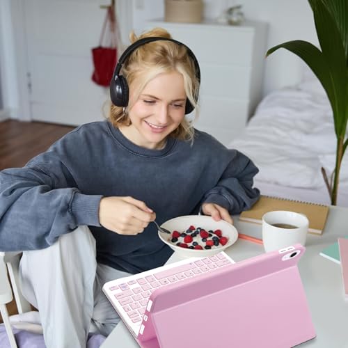 Funda con Teclado Español Ñ para iPad 10 Generación 2022/11 Generación A16 2025 (10.9/11 Pulgada),Teclado Bluetooth Magnético Desmontable para 10.ª Gen 2022, Rosa - imagen 5