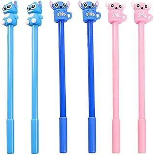 6 Pcs Disney Stitch Pens,ZHULIA Cute Cartoon Gel Ink Pen Fun Pens,Suitable for Use In Offices and Schools Gifts for Children and Teachers Black Refill 0.5mm,Children School Stationery Gift
