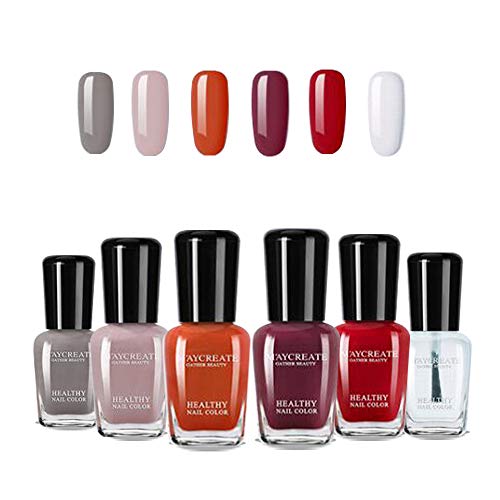 Non Toxic Nail Polish Set Easy Peel Off and Quick Dry Eco Friendly Water Based Nail Polish for Girls Women and Teens Kids(6 Bottles)