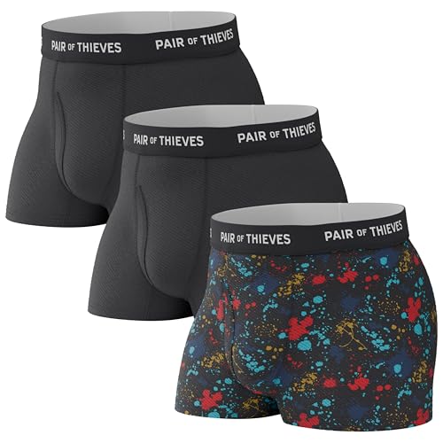 Pair of Thieves Men Super Fit Trunks | Underwear for Men | 3 Pack | Breathable Mesh Polyester Spandex Blend | Moisture Wicking for Workouts, Work and Daily Comfort | Everyday Secure Fit Trunks