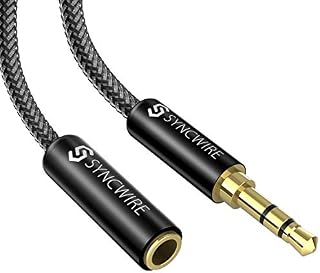 Syncwire Audio Extension Cable 1M - Nylon Braided Auxiliary Stereo Headphone Extension Cable, Hi-Fi Sound, 3.5mm Male to Female Stereo Jack Cord for Phones Laptop iPad iPod Tablet TV Car Radio PS4