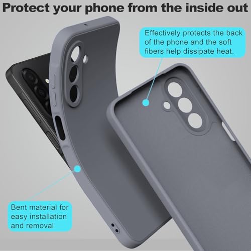 Image of DIZORO Microfiber Candy Case for Samsung A26 5G Smooth Touch Cushion Liquid Soft Silicone Gel Rubber Phone Cases Non-Slip Full Body Protective Shockproof Back Cover (Space Grey)