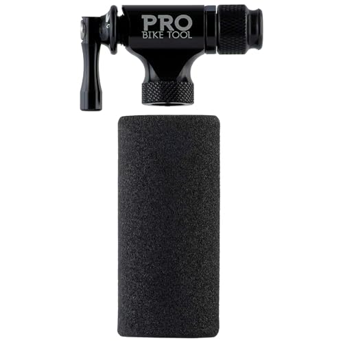Image of Pro Bike Tool CO2 Inflator Quick & Easy - Presta & Schrader Valve Compatible - Bicycle Tyre Pump for Road & Mountain Bikes - Insulated Sleeve - No CO2 Cartridges Included