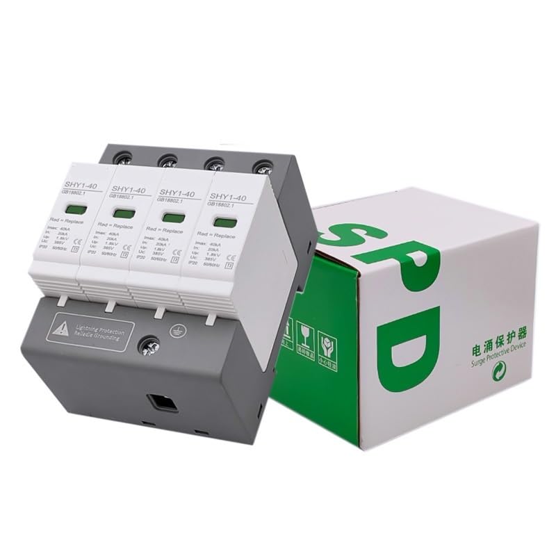 1 szt. AC SPD ochrona przeciwprzepięciowa 2P 4P 10,20 KA 20,40 KA 30K 60 KA osłona odgromowa do domu, ogranicznik niskiego napięcia, druk laserowy (2P 230 V, 10-20 KA)