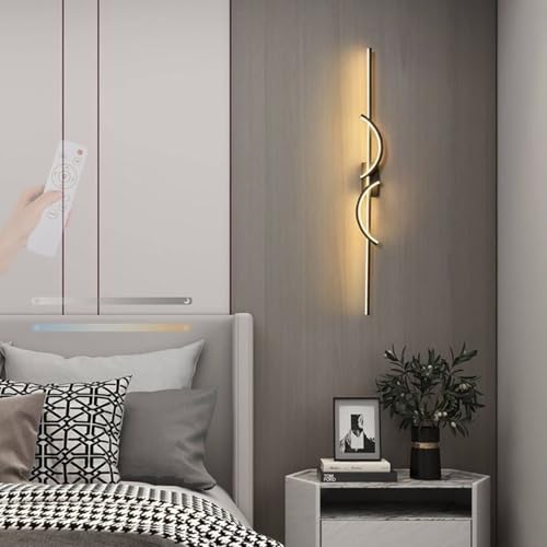 Lámpara de pared 2700K-6500K regulable de diseño negro para iluminación interior