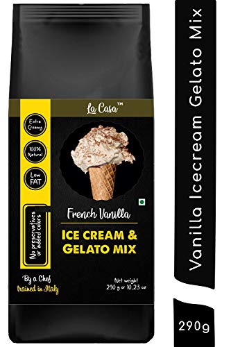La Casa Vanilla Gelato & Ice-Cream Mix | Extra Creamy | Low Fat | 100% Natural | 290 GMS |