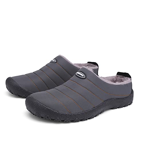 Winter Slippers for Men Women Warm Slip on House Slippers with Plush Lining Indoor Outdoor Anti-Skid Shoes
