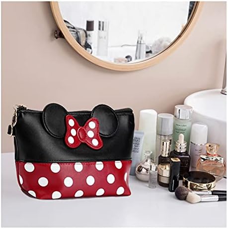 Little Girls Handbags Cute Polka Dot Girls Purse Zipper Pouch Girls Toiletry Bag Kids Wash Bags PU Handbags for Kids Girls Women with Wrist Strap