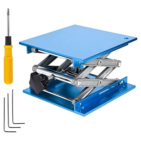 LABALPHA Lab Jack Stand 20x20cm/7.87x7.87 inch Aluminum Oxide Alloy Lifting Stand Platform Lab Jack Scissor Stand Platform Cover