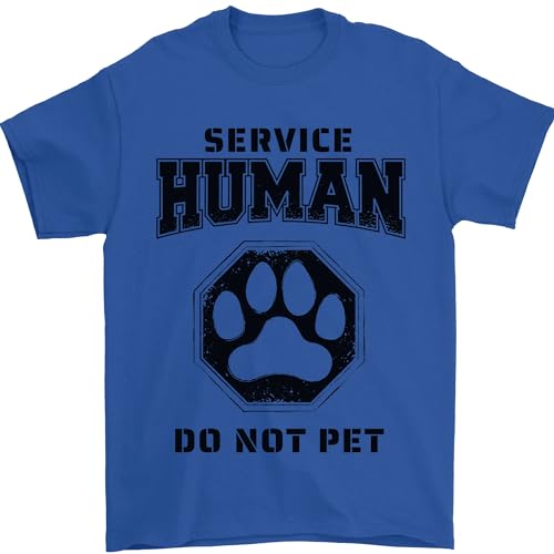 Funny Dog Service T-shirt pour homme 100 % coton avec inscription « Human Do Not Pet », bleu marine, M