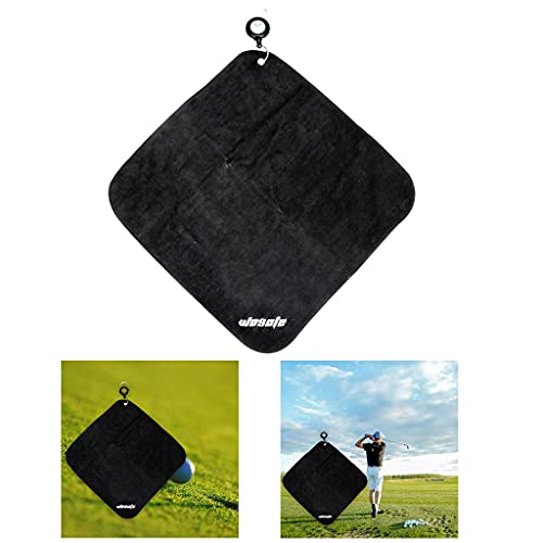 Hellery cmスクエアロファイバータオルカラビナフック付き高吸水クリーニングタオルワイピングドネス, ブラック 6枚目