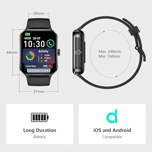 Blackview 2026 Smart Watch (Answer/Make Calls), Fitness Watch for Men and Women with Heart Rate/SpO2/Sleep Monitor/2 Straps, 100+ Sports Modes, IP68 Waterproof Activity Tracker for Android/iPhone - image 7