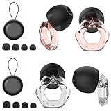 Concert Ear Plugs for Hearing Protection, High Fidelity Noise Reduction Earplugs for Tinnitus Relief Ear Protection Ear Plugs for Concerts Loud Music, Musicians, Motorcycles, Raves (Clear+Trans Ruby) -  EarCalm