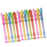 FIXOSHEE 15 Piezas Clarinetes de Juguete para Principiantes Instrumento de Viento Transparente Colores Aleatorios Fácil de Usar para Niñas Práctica Educativa Temprana Color Color Aleatorio