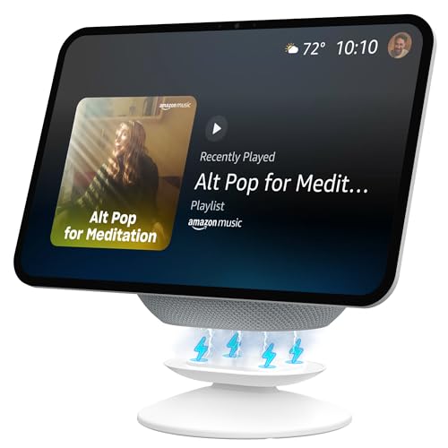 PlusAcc Stand for Show 11 & 8 (2025 Releases) - Adjustable ±18° Tilt Holder, Magnetic Table Stand Accessories Compatible with Show 11 & 8 (2025 Releases) & iPhone 14/13/12, Non-Slip Base (White) by PlusAcc - Used condition - CA$21.57