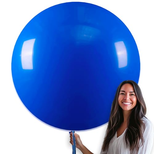 Image of PartyWoo Royal Blue Balloons 4pcs of 36 Inch Dark Blue Latex Balloons for Wedding Baby Shower Gender Reveal Anniversary Graduation Under The Sea Men Birthday Bachelorette Party Decorations Blue-Y5