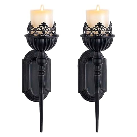 WOPARTY Black Wall Sconce Candle Holders Cover