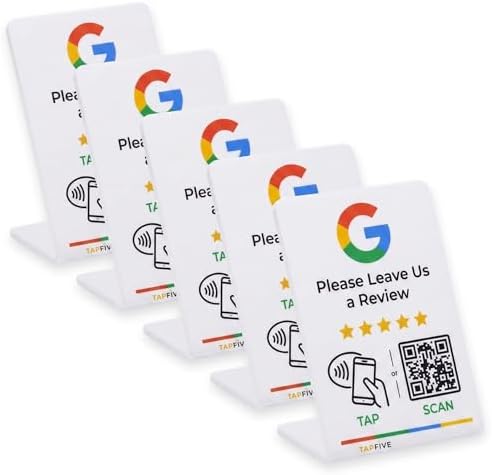 Google Review Stand by TapFive – NFC Tap & QR Code Sign for Resta...