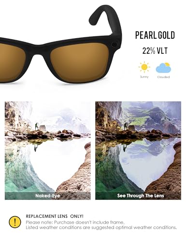 Image of BLAZERBUCK Photochromic Replacement Lenses Compatible with Ray-Ban Meta Wayfarer RW4008 | RW4012 (Gen 2) 53mm Smart Glasses