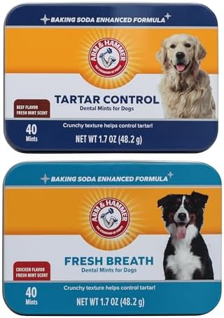 Arm & Hammer Dental Mints Bundle for Dogs - Tartar Control (Beef Flavor) & Fresh Breath (Chicken Flavor) - Helps Reduce Plaque, Tartar, and Doggie Breath Without Brushing, 40 Count Each image 3