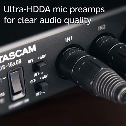 Tascam Us-16X08 Rackmount Usb Audio/Midi Interface For Recording, Drum Recording, 8 Xlr/8 1/4" Inputs, 8 Outputs, Control Software #TOP4