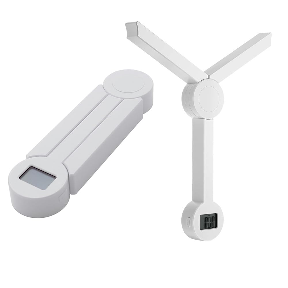 Folding Food Weighing Scale, Kitchen Scale Food Scale, Small Portable Tare Function, Space Saving, With Display, For Cooking, Baking, White