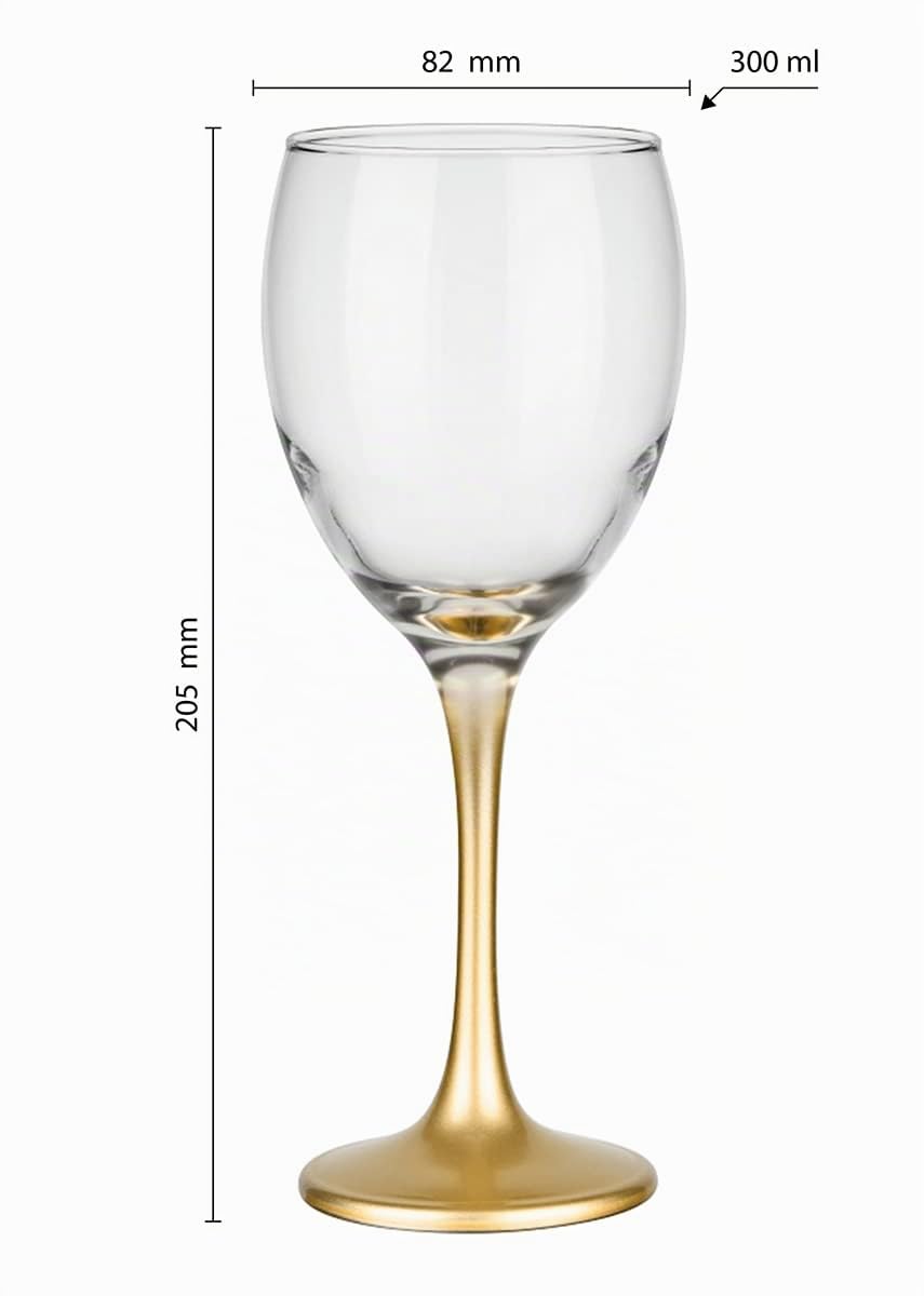 Glasmark Krosno - Set di 6 bicchieri da vino rosso, 0,3 l, per vino rosso, per vino rosso, bicchieri da vino bianco, calici, lavabili in lavastoviglie, colore: oro trasparente, 6 x 300 ml