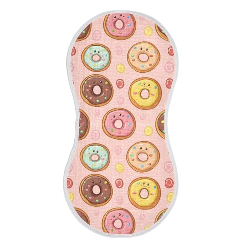 vvfelixl Cute Face Chocolate Donut Burp Cloths for Baby Boy Girls Baby Washcloths Burp Rags 1 Pack