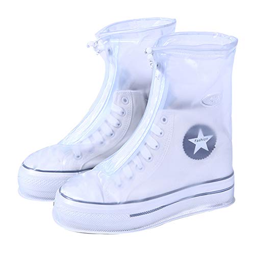 Cubiertas impermeables para zapatos y botas, para lluvia y nieve, unisex adulto, color blanco, talla XL (equivalente a US 7.5-8.5) miniatura 1