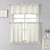 Seeglee kitchen curtains and valance set 3 pieces linen tiers 30 long cafe curtains with 15 long valancelight filtering semi sheer modern farmhouse curtain setcream beige  urban country home decor