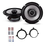 Polypropylen, Glasfaser und Glimmer Membranmaterial, Integrieter 2,5 cm (1-Zoll) Koaxial-Hochtöner, Tieftöner: 16,5 cm (6,5-Zoll), H.A.M.R. (High Amplitude Multi-Roll) Surround, Leichtes Design mit hoher Leistung und geringer Verzerrung