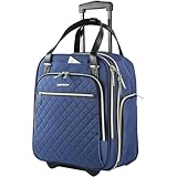 EMPSIGN Bolsa de mano con ruedas para debajo del asiento, bolsa de transporte de 16 pulgadas con ruedas, multifuncional, ligera, para fin de semana, maleta pequeña para mujeres y hombres, viajes