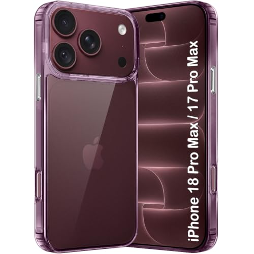 TheGiftKart Ultra-Hybrid Crystal Clear Back Case Cover for iPhone 18 Pro Max / 17 Pro Max | Shockproof Design | Camera Protection Bump | Hard Clear Back | Bumper Cover (PC & TPU, Light Burgundy Sides)